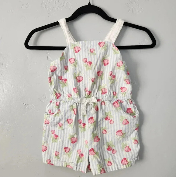 Tommy Bahama Girls Strawberry Tank Romper sz 5T - Picture 1 of 5